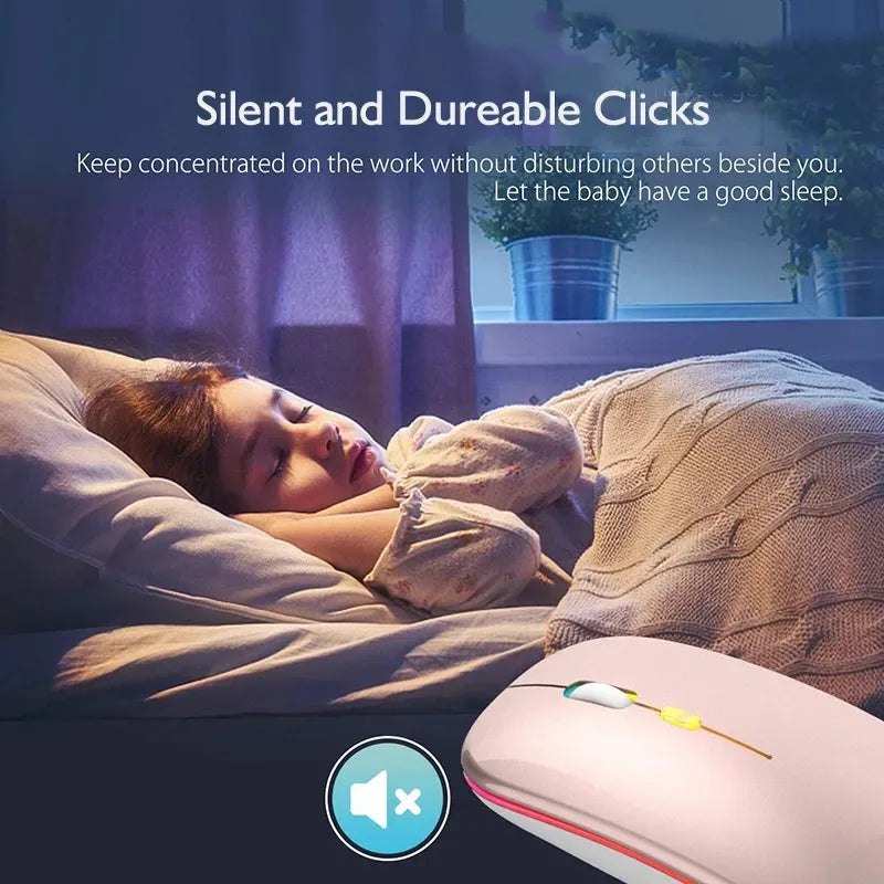 Wireless Mouse Rechargeable Bluetooth5.1 Remote Control 2.4Ghz USB Mouse for Computer Laptop PC Macbook Gaming Mouse Gamer