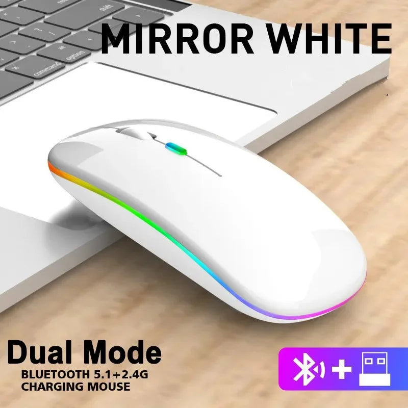Wireless Mouse Rechargeable Bluetooth5.1 Remote Control 2.4Ghz USB Mouse for Computer Laptop PC Macbook Gaming Mouse Gamer