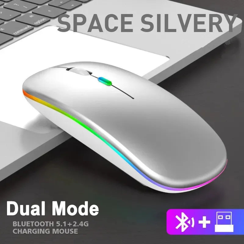 Wireless Mouse Rechargeable Bluetooth5.1 Remote Control 2.4Ghz USB Mouse for Computer Laptop PC Macbook Gaming Mouse Gamer