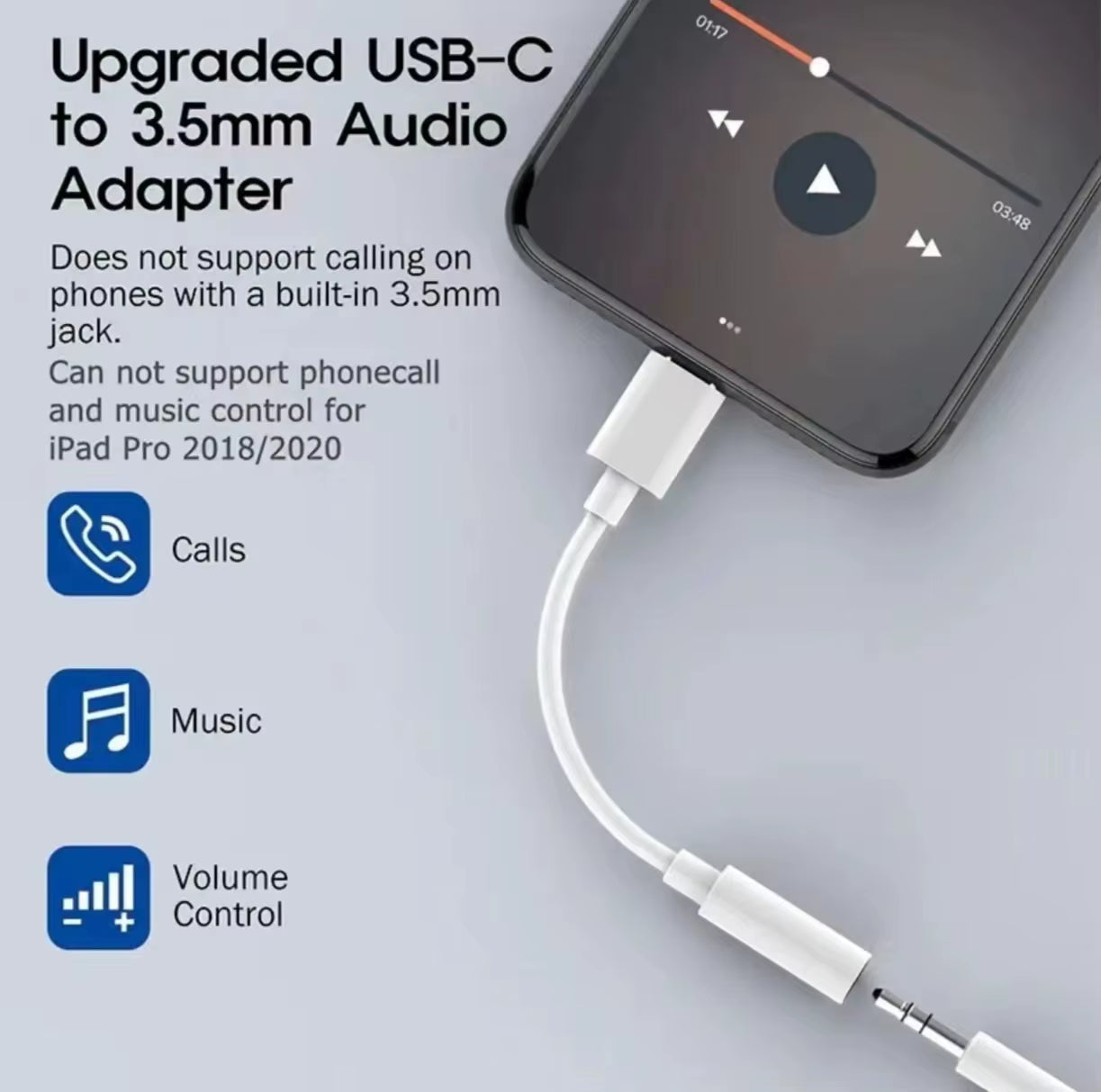 Type C to 3.5Mm Aux Adapter 3 5 Jack Audio Cable for Huawei Xiaomi Redmi POCO Sumsang LG 3.5MM to 8Pin Aux Adputer for Iphone