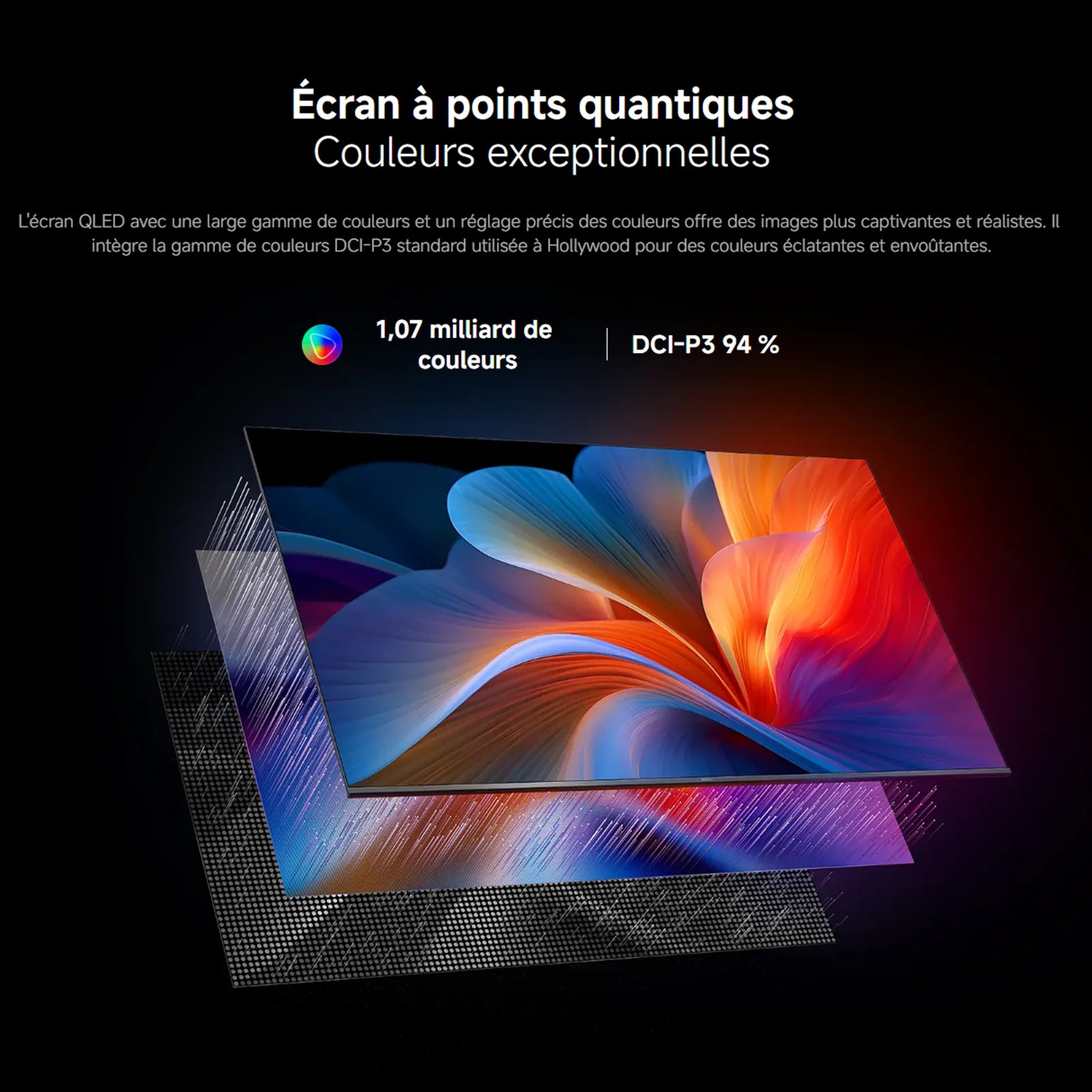 France |  TV a Pro 55 2026 4K, QLED 4K Display, Immersive Sound with Dolby Audio™, DTS:X, DTS Virtual: X, HDR10+ Compatible ,1.07 Billion Colors, DCI-P3 94%