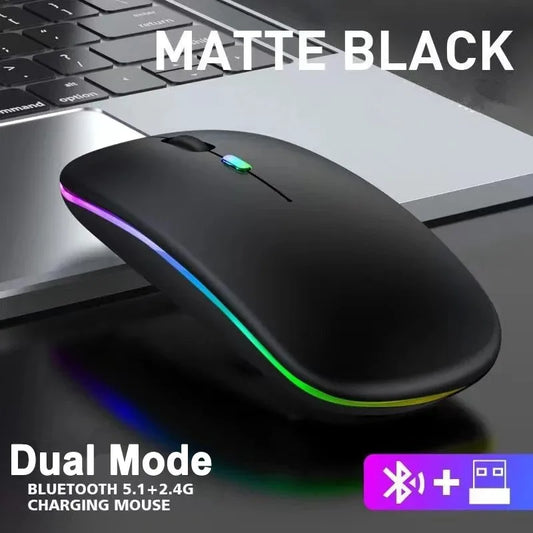 Wireless Mouse Rechargeable Bluetooth5.1 Remote Control 2.4Ghz USB Mouse for Computer Laptop PC Macbook Gaming Mouse Gamer