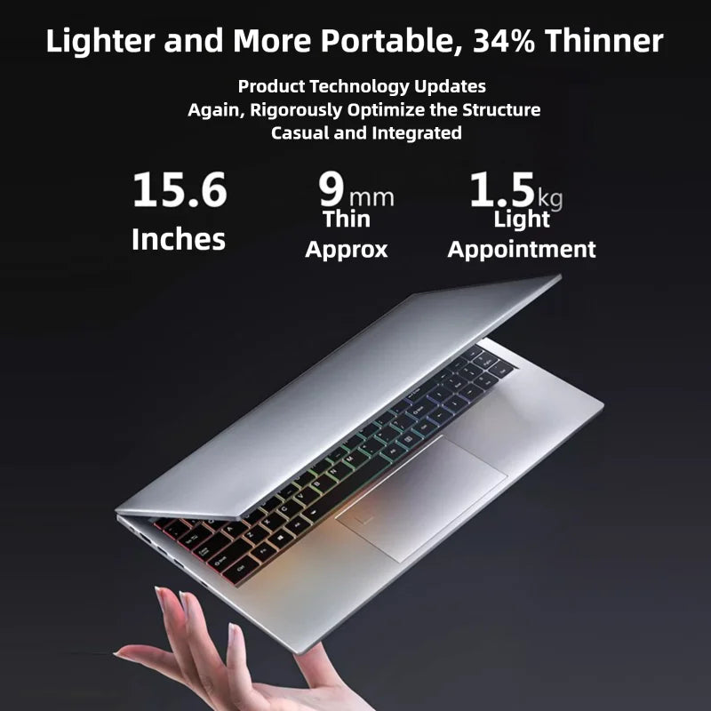15.6"  Core I7-9750H Gaming Laptops Portable Notbook Computer Pc 32GB DDR4 512GB IPS Wifi Backlight Fingerprint Unlock