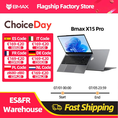 Bmax 15.6"" X15 Pro 16Gb Ram 512Gb Ssd  N95 Cpu Windows 11 Notebook 1920*1080 Dual Wifi USB Pc Laptop Ddr4