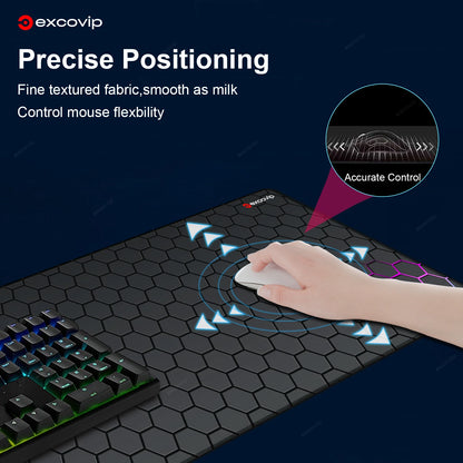Gaming Mouse Pad Large with Stitched Edge Non-Slip Rubber Base Extended Desk Mat Keyboard Mousepad for Office Home Computer